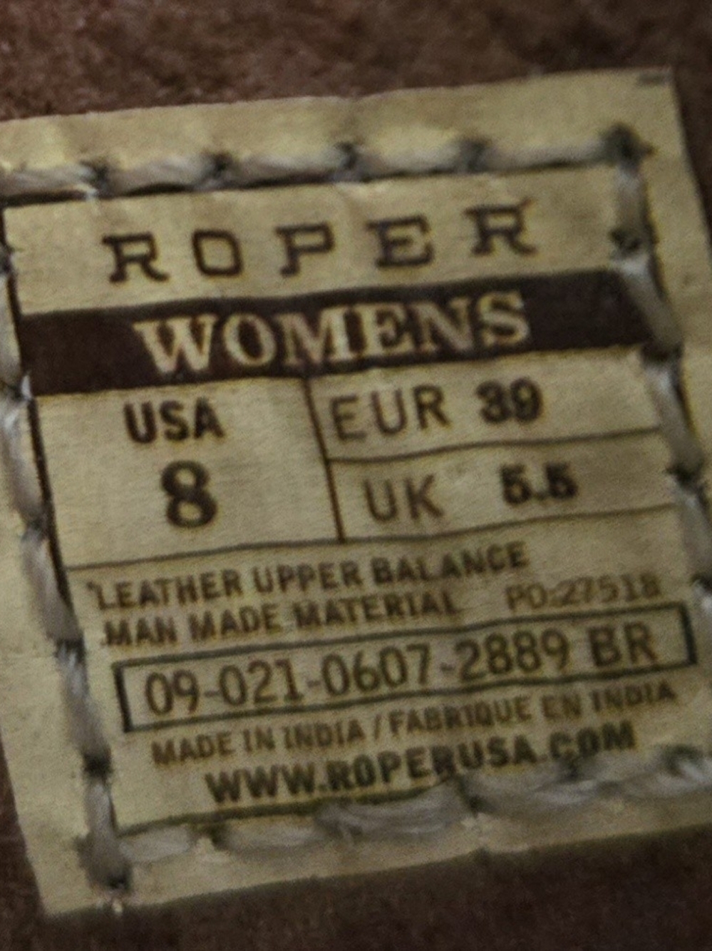 Roper Brown Embossed Leather Thong Sandals - Picture 2 of 6